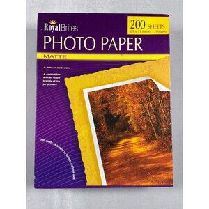 Royal Brites Matte Photo Paper 8.5x11 200gsm Inkjet Open Box Nearly Full